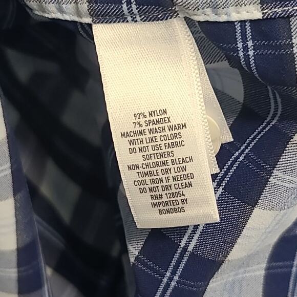 Bonobos Checkered Button-Up Shirt Size 2XL Blue White Standard Fit - Picture 4 of 4